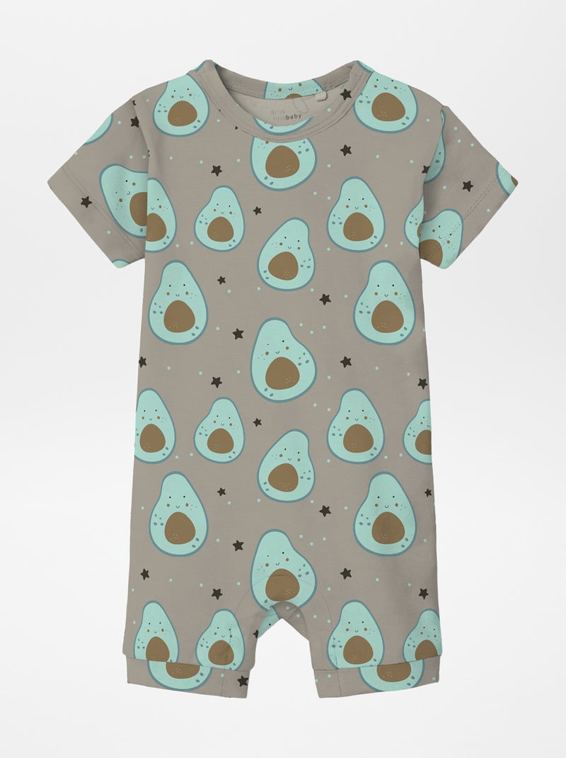 Macacão curto estampado CASTANHO - Kiabi
