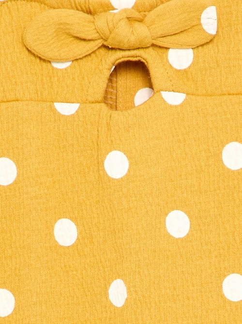 Macacão curto estampado em malha amassada - Kiabi Macacão curto estampado em malha amassada - Kiabi