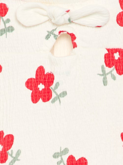 Macacão curto estampado em malha amassada - Kiabi Macacão curto estampado em malha amassada - Kiabi