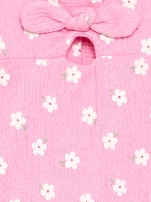 Macacão curto estampado em malha amassada - Kiabi Macacão curto estampado em malha amassada - Kiabi