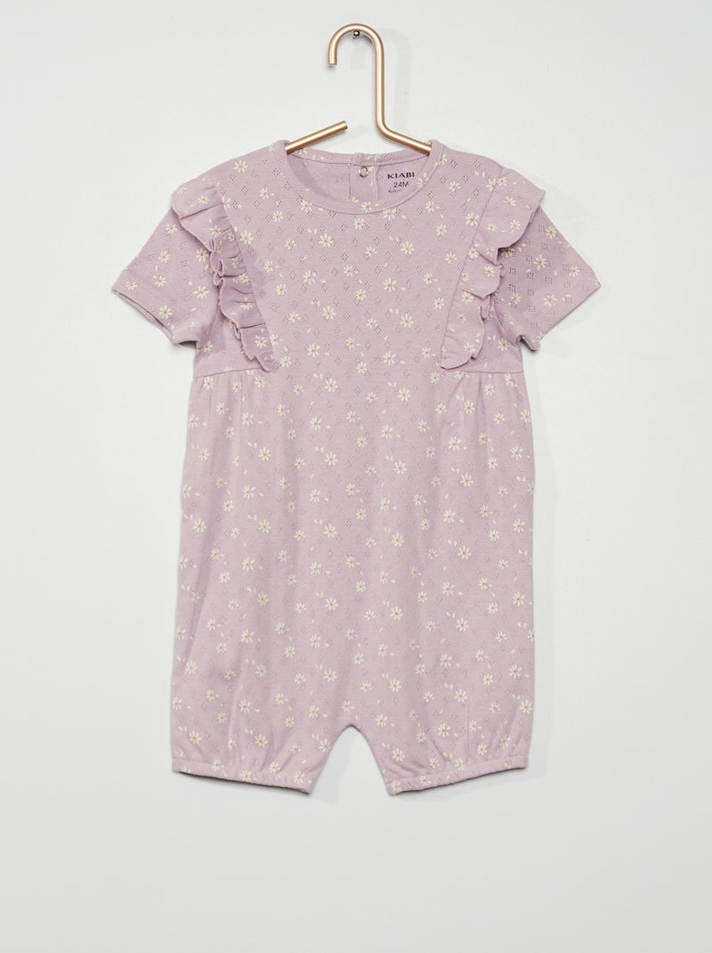 Macacão curto estampado 'flores' VIOLETA - Kiabi