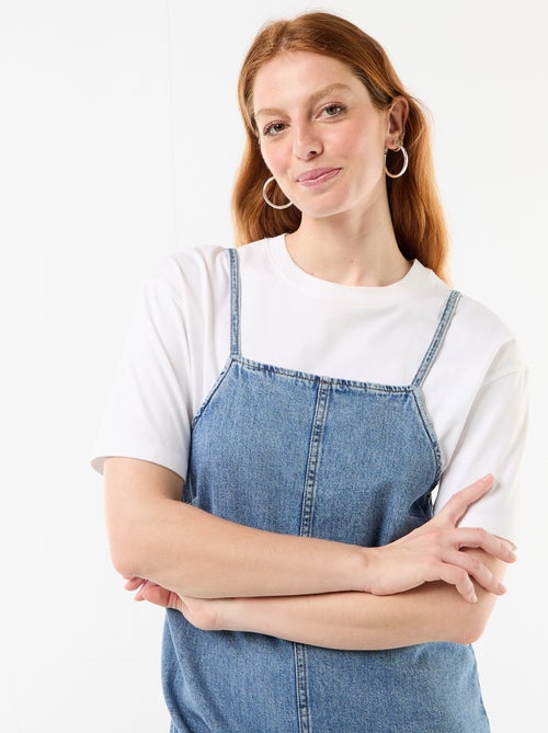 Macacão curto estilo jardineira - Kiabi