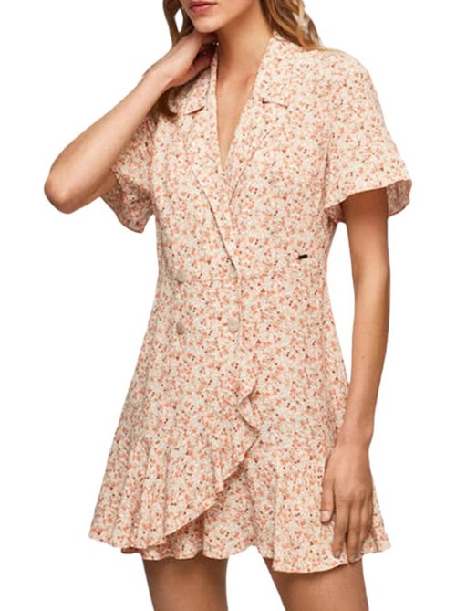 Macacão Curto Laranja com Padrões para Mulher Pepe Jeans Aide - Kiabi