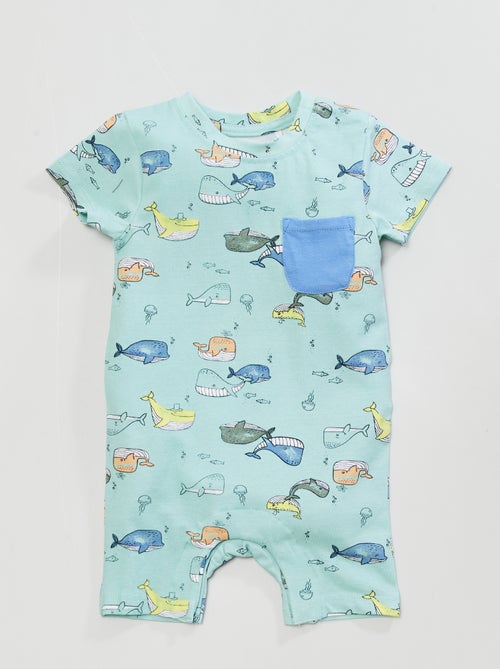 Macacão curto leve com estampado fantasia - Kiabi