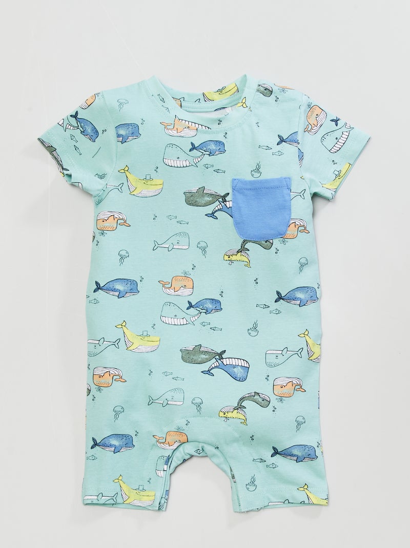 Macacão curto leve com estampado fantasia Azul - Kiabi