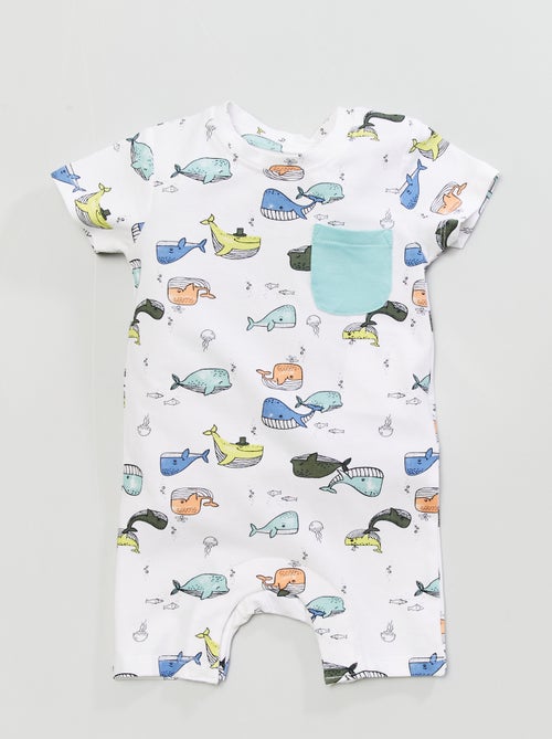 Macacão curto leve com estampado fantasia - Kiabi