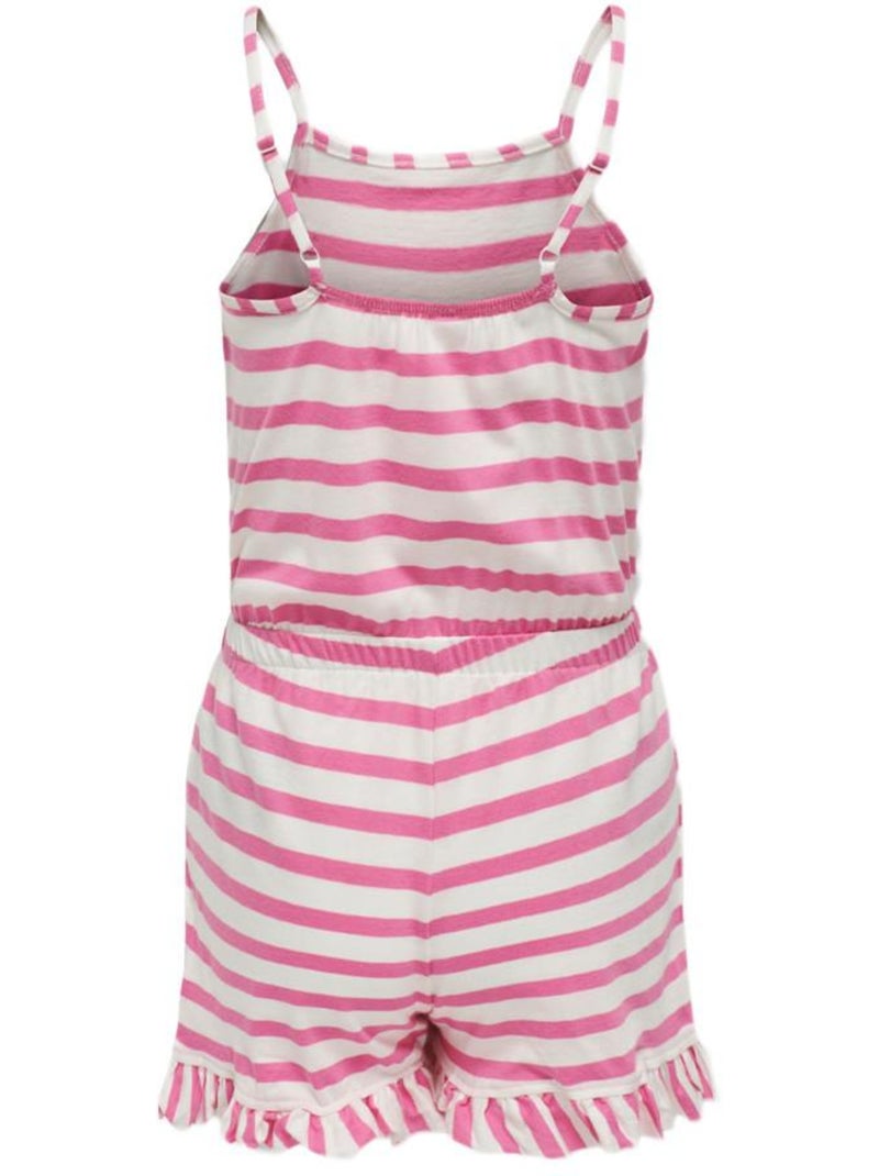 Macacão Curto Menina Rosa/Branco ONLY Kogmay Branco - Kiabi