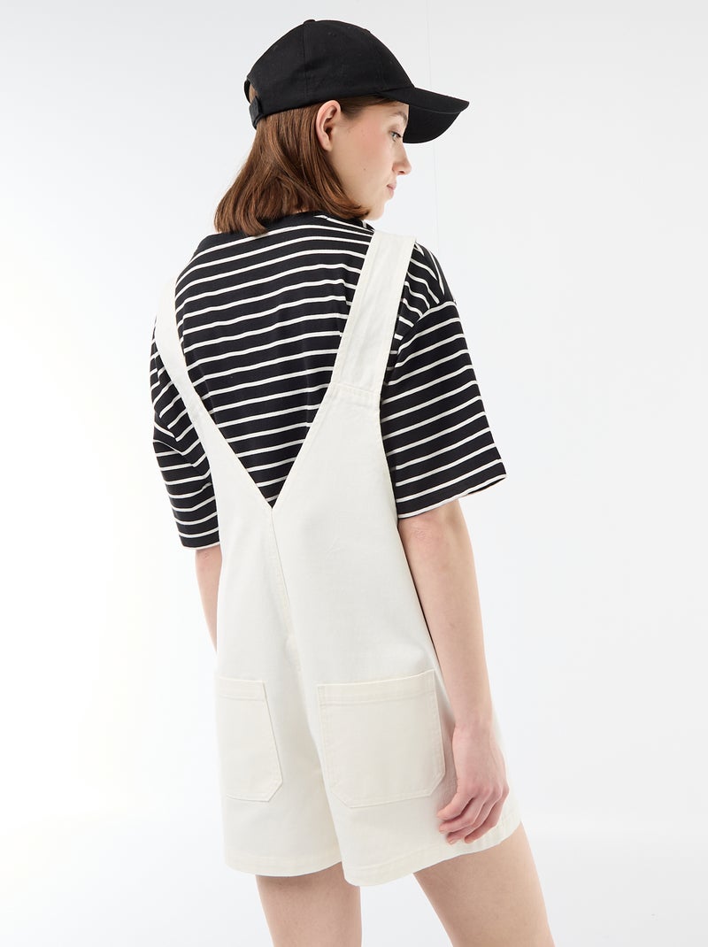 Macacão Curto Oversize Branco - Kiabi