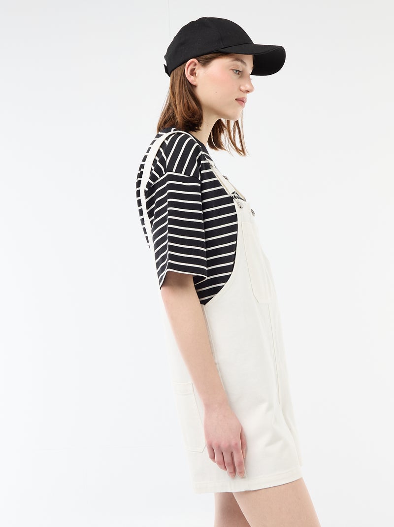 Macacão Curto Oversize Branco - Kiabi