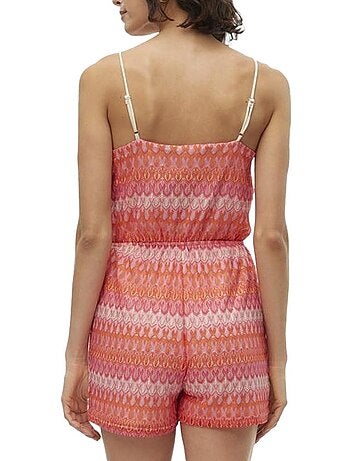 Macacão Curto Vero Moda Dicte para Mulher Rosa/Vermelho