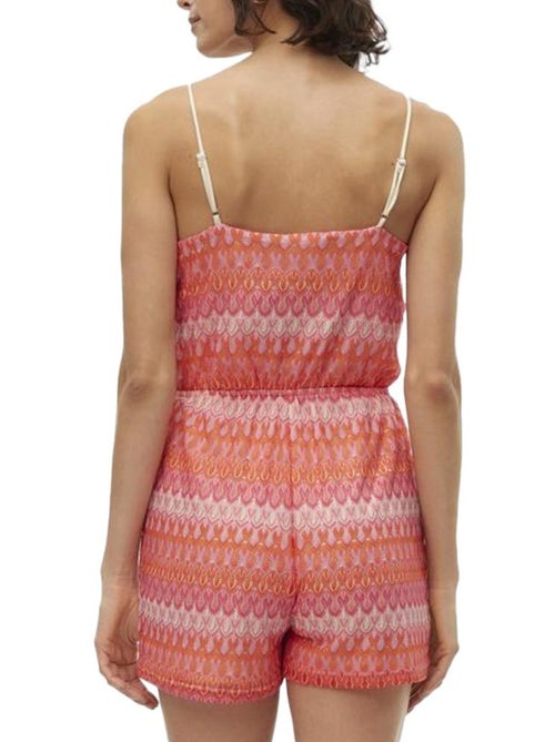 Macacão Curto Vero Moda Dicte para Mulher Rosa/Vermelho - Kiabi