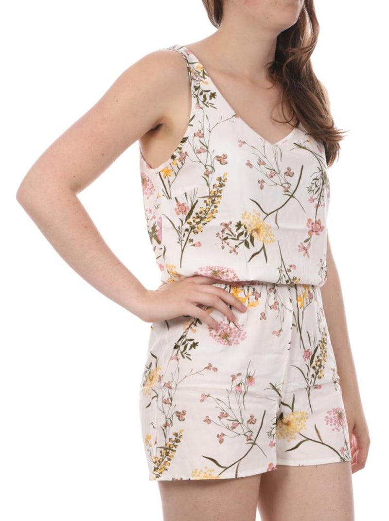 Macacão curto vero moda easy com padrão floral para mulher Branco Multicolor - Kiabi