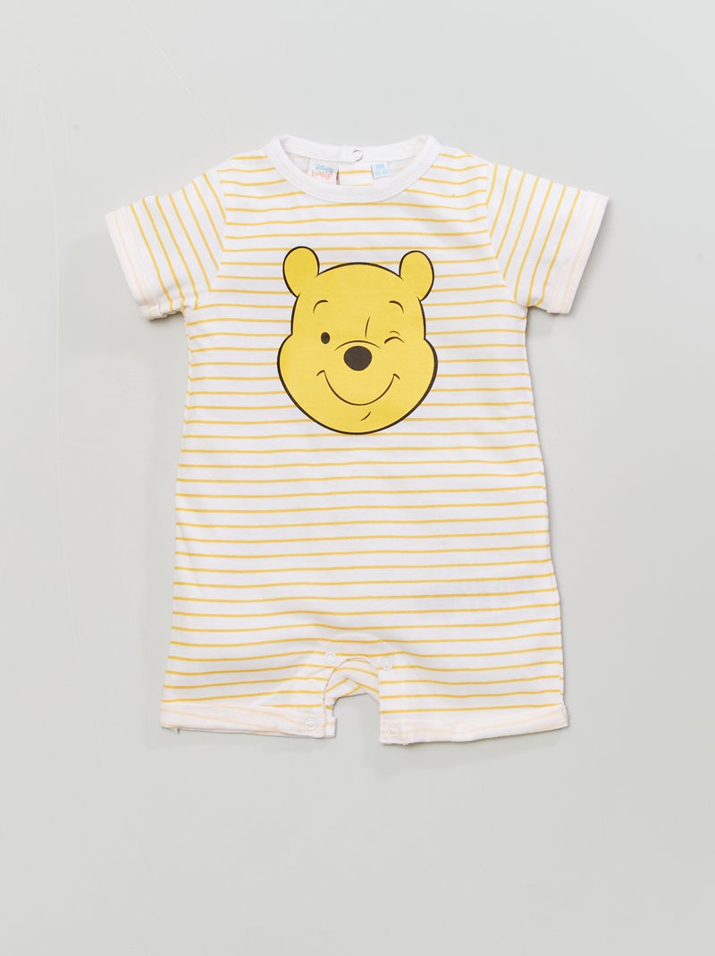 Macacão curto 'Winnie The Pooh' Listrado Amarelo - Kiabi