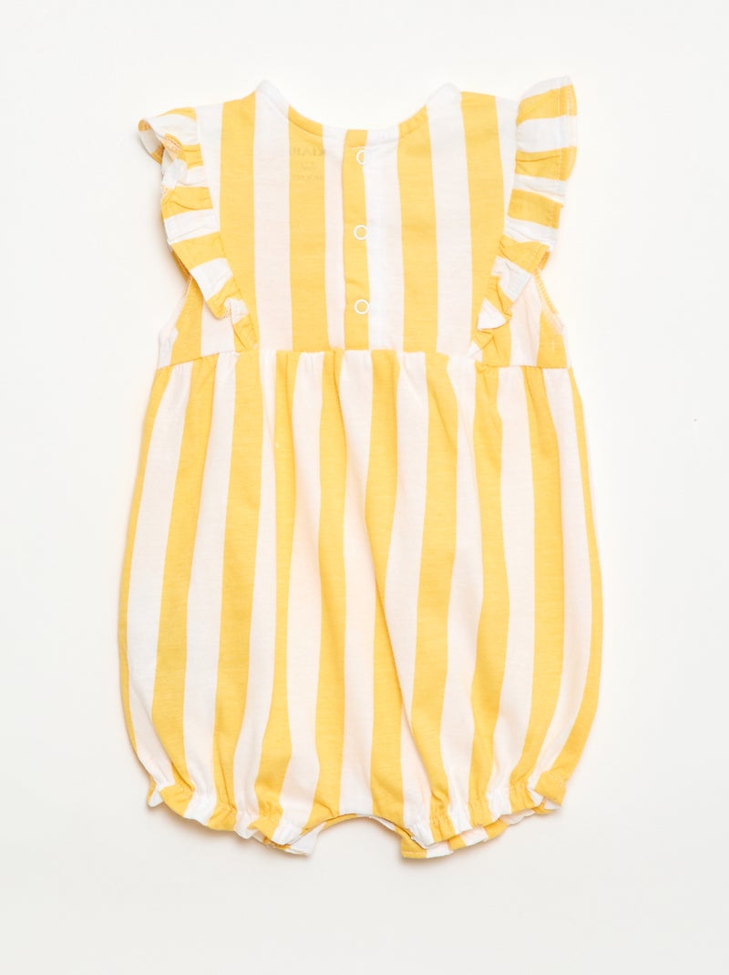 Macacão de bebé estampado em jérsei de algodão Amarelo - Kiabi