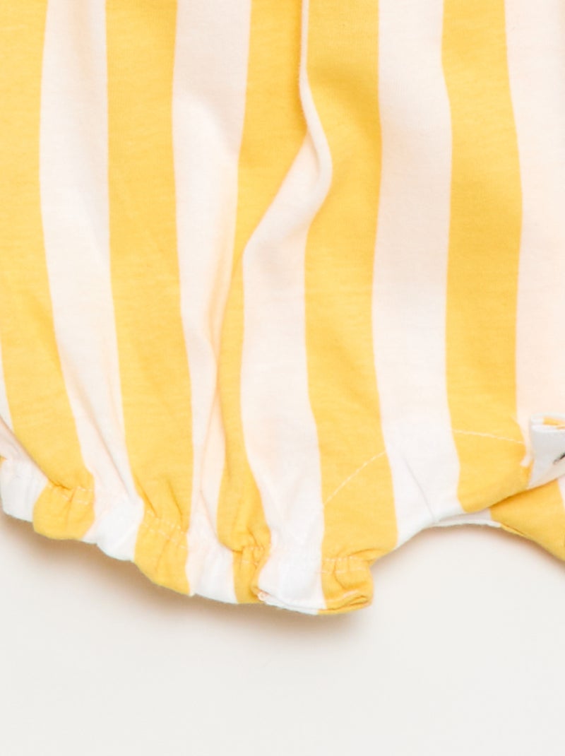 Macacão de bebé estampado em jérsei de algodão Amarelo - Kiabi