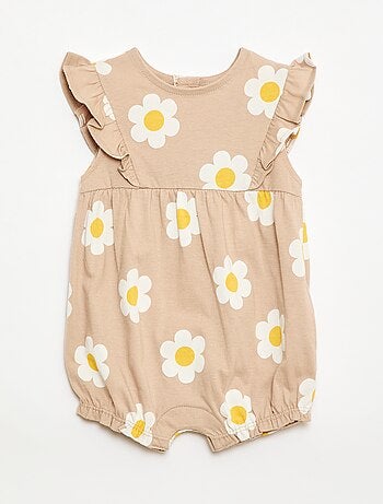 Macacão de bebé estampado em jérsei de algodão