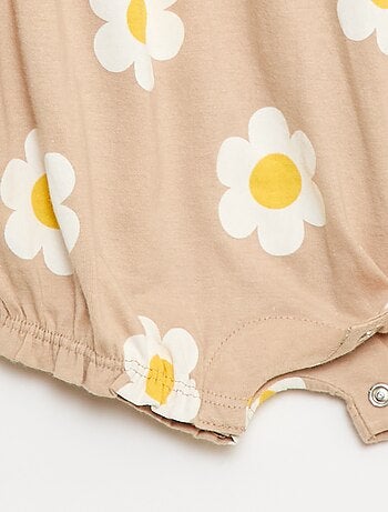 Macacão de bebé estampado em jérsei de algodão