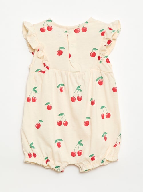 Macacão de bebé estampado em jérsei de algodão - Kiabi Macacão de bebé estampado em jérsei de algodão - Kiabi
