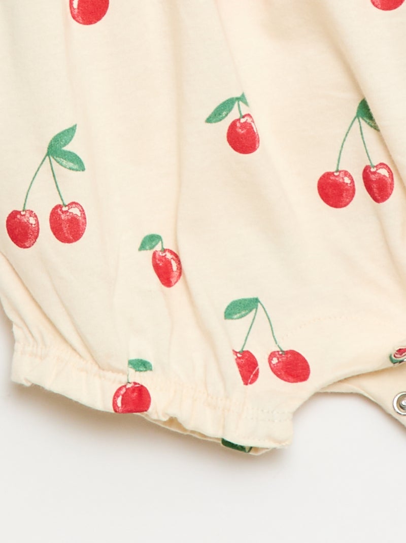 Macacão de bebé estampado em jérsei de algodão Branco - Kiabi