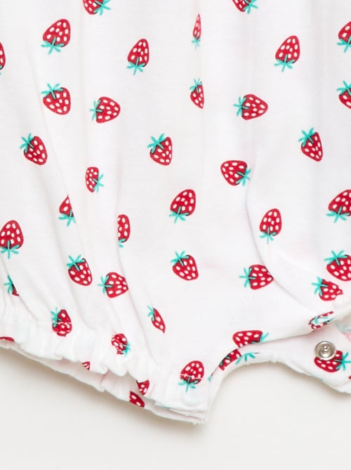 Macacão de bebé estampado em jérsei de algodão - Kiabi