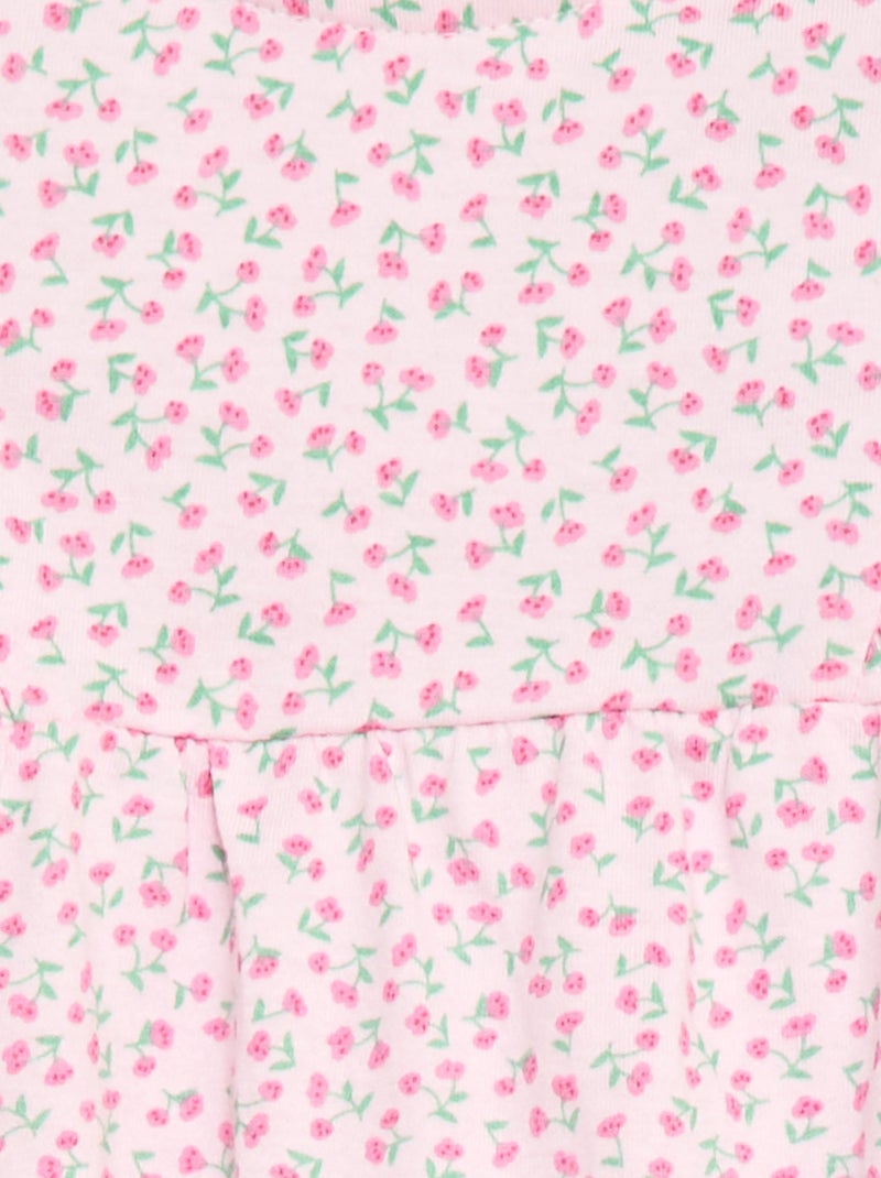 Macacão de bebé estampado em jérsei de algodão Rosa - Kiabi