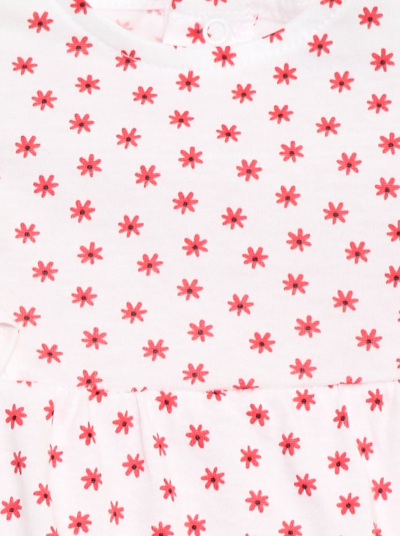 Macacão de bebé estampado em jérsei de algodão Vermelho - Kiabi