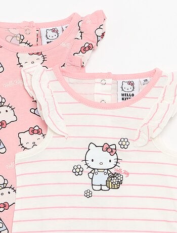 Macacão de bebé 'Hello Kitty' sem mangas com folhos
