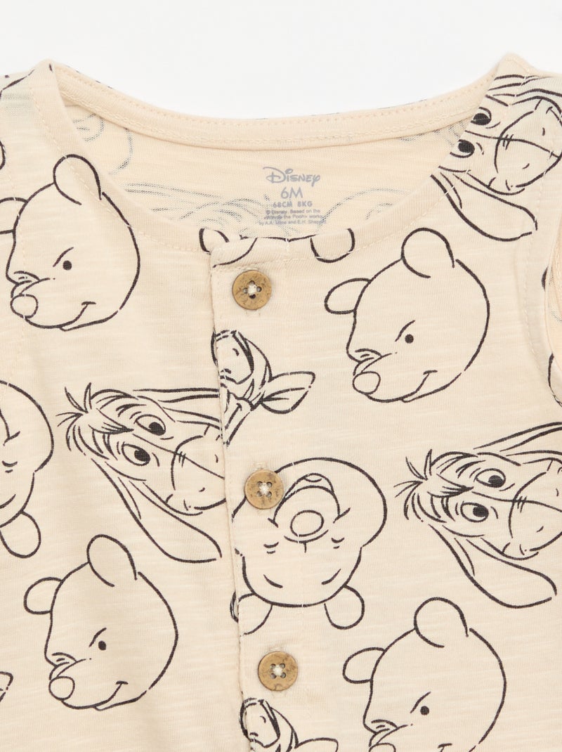 Macacão de bebé sem mangas estampado \'Disney\' Bege - Kiabi