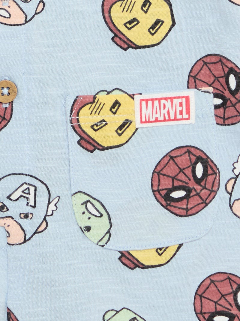Macacão de bebé sem mangas estampado \'Marvel\' Azul - Kiabi