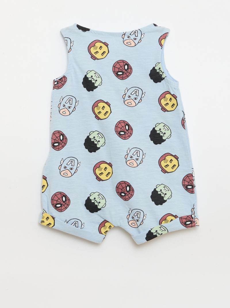 Macacão de bebé sem mangas estampado \'Marvel\' Azul - Kiabi
