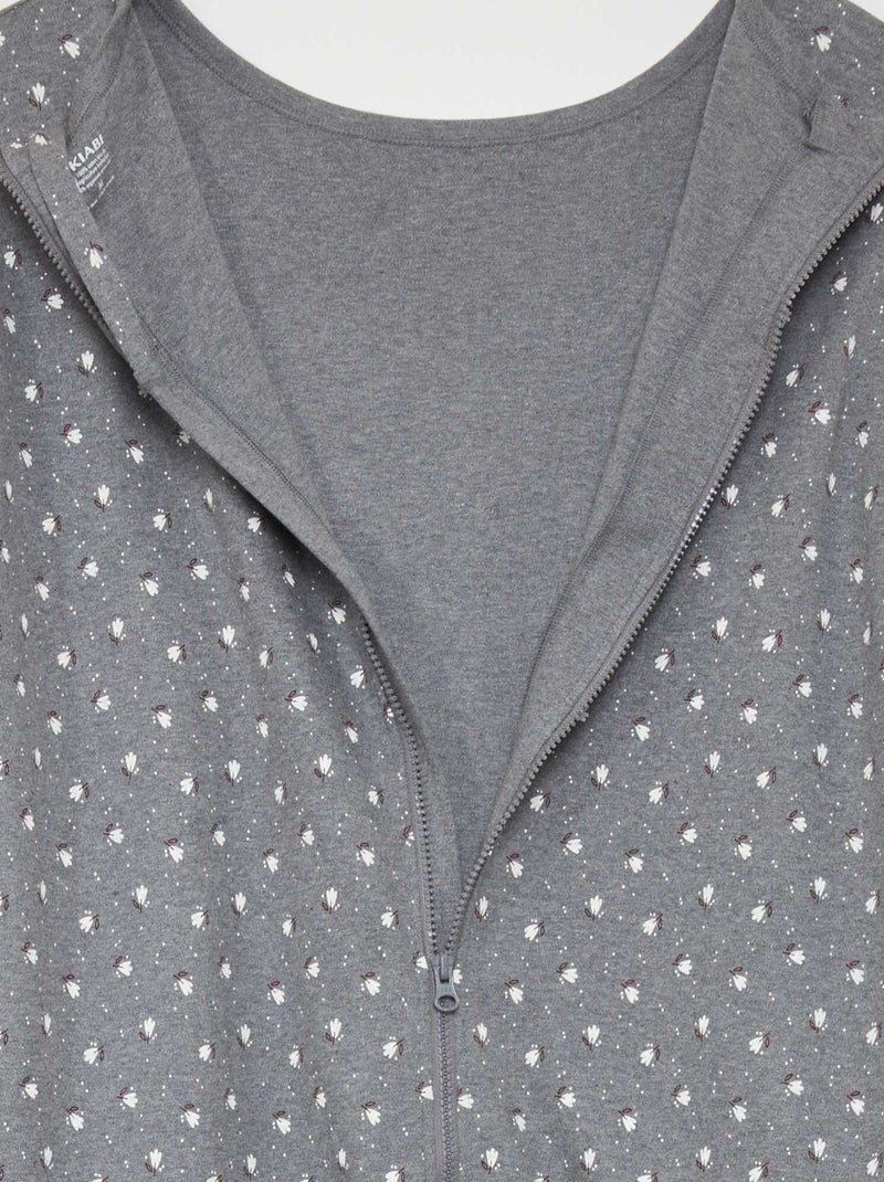 Macacão de dormir com abertura com fecho - So Easy CINZA - Kiabi