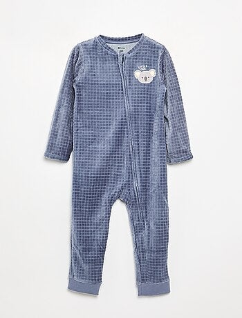 Macacão de dormir de veludo estampado