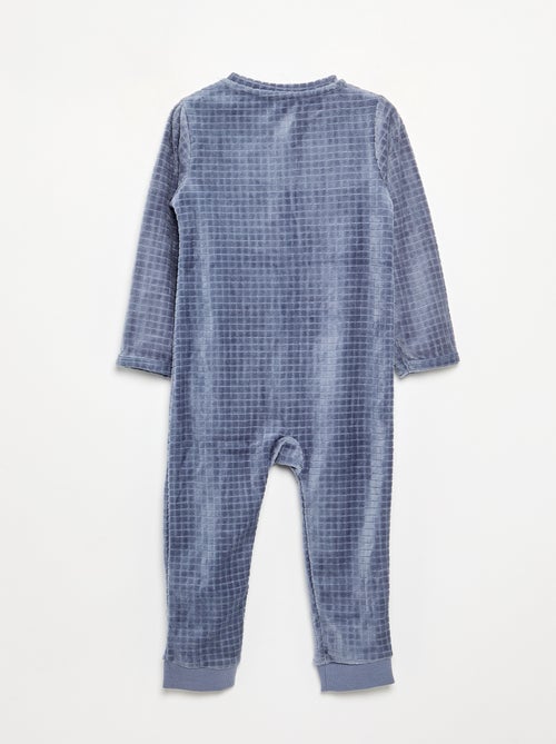 Macacão de dormir de veludo estampado - Kiabi