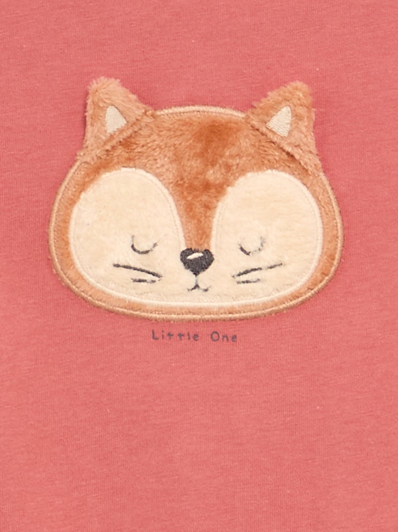 Macacão de dormir em jersey de algodão Rosa - Kiabi