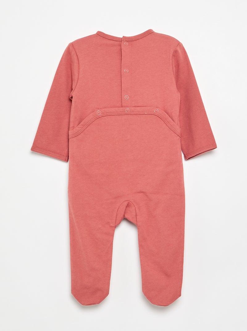 Macacão de dormir em jersey de algodão Rosa - Kiabi