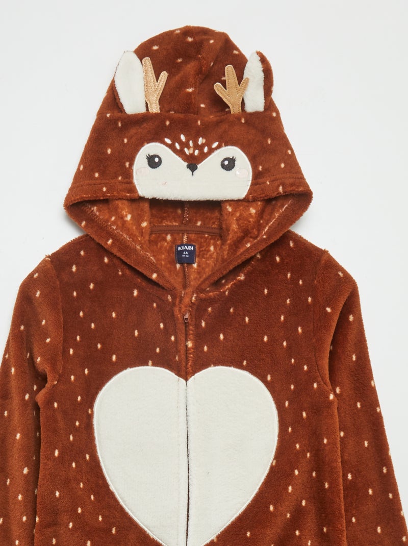 Macacão de dormir polar 'cerva' CASTANHO - Kiabi