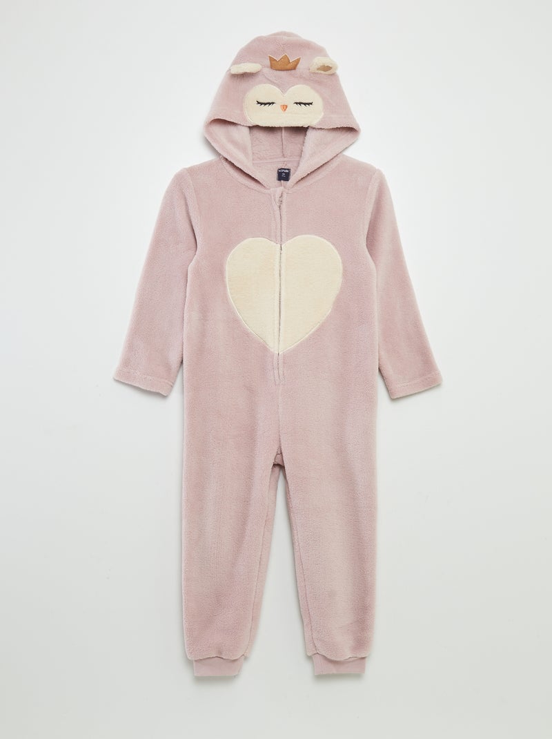 Macacão de dormir polar 'coruja' ROSA - Kiabi