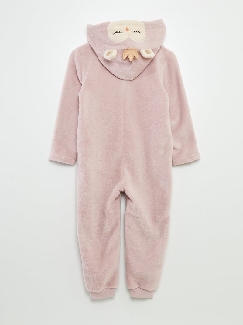 Macacão de dormir polar 'coruja' ROSA - Kiabi