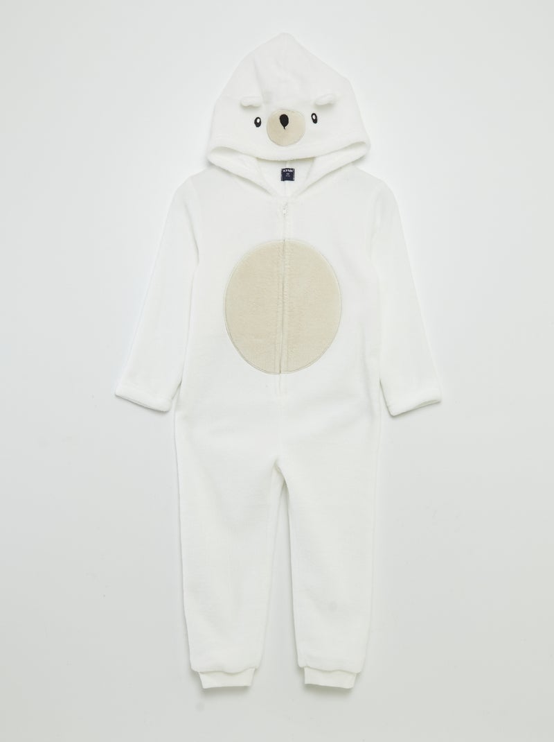 Macacão de dormir polar 'urso' BRANCO - Kiabi
