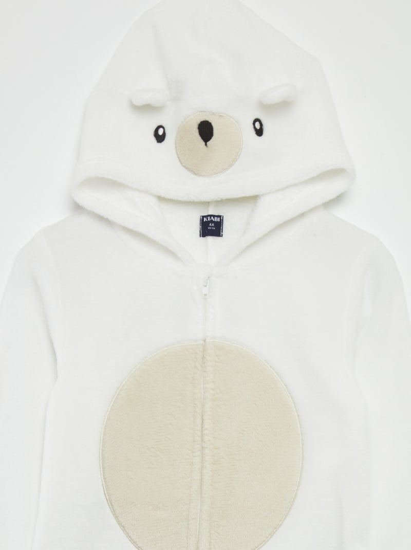 Macacão de dormir polar 'urso' BRANCO - Kiabi