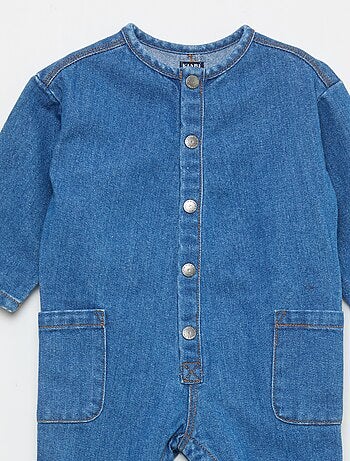 Macacão de ganga com bolsos aplicados