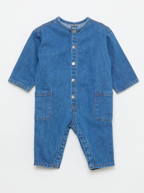 Macacão de ganga com bolsos aplicados - Kiabi