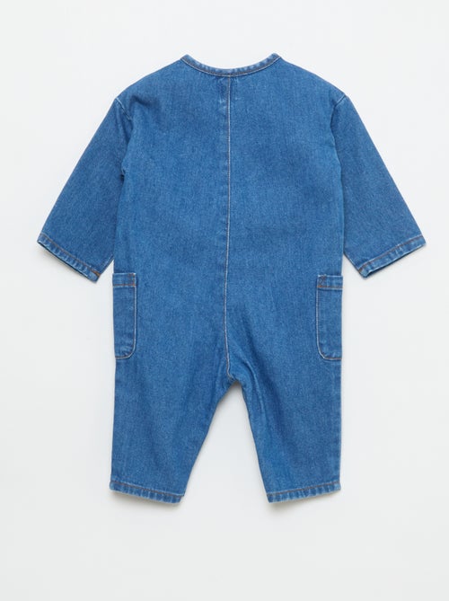 Macacão de ganga com bolsos aplicados - Kiabi