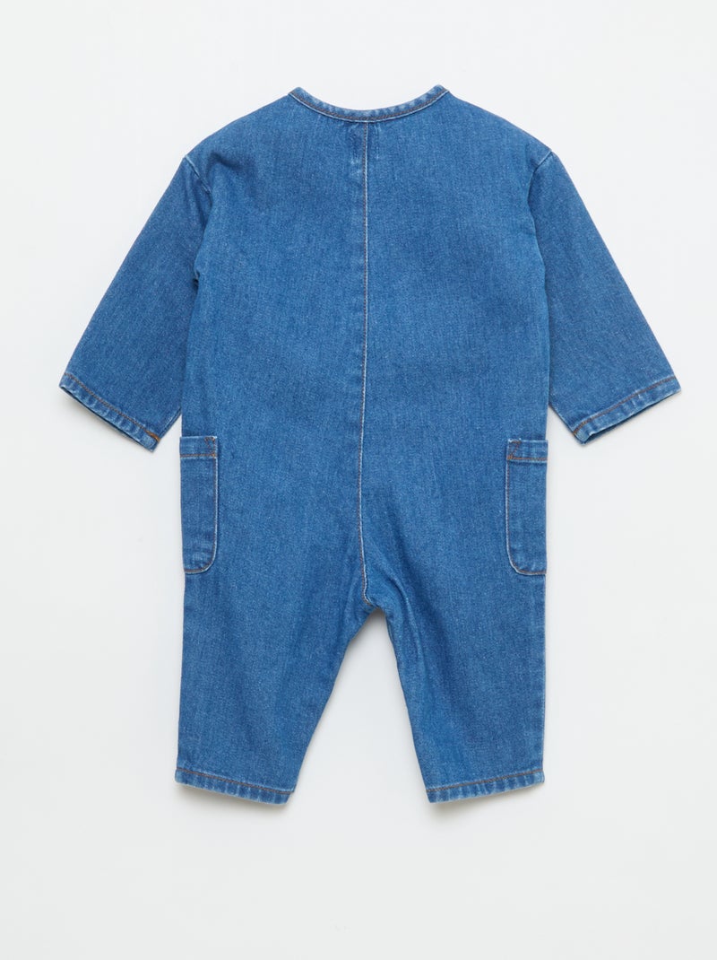 Macacão de ganga com bolsos aplicados Azul - Kiabi