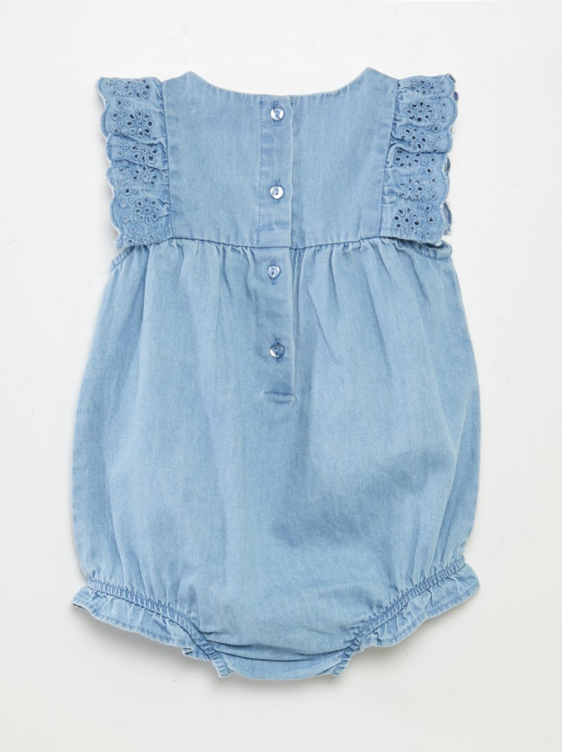 Macacão de ganga com meias e bandolete a condizer - 3 peças AZUL - Kiabi