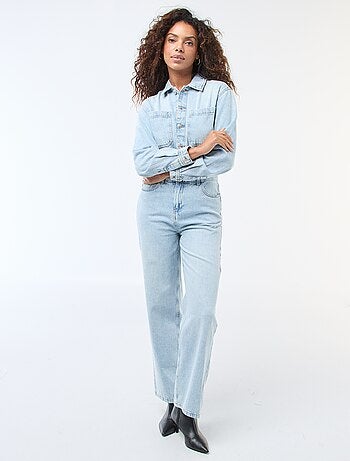 Macacão de ganga de mangas compridas