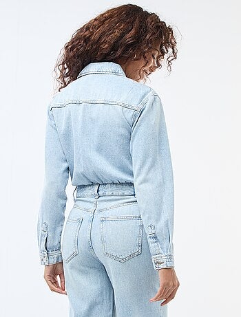 Macacão de ganga de mangas compridas