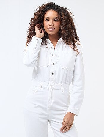 Macacão de ganga de mangas compridas