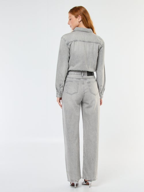 Macacão de ganga de mangas compridas - Kiabi