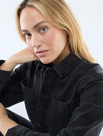 Macacão de ganga de mangas compridas